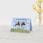 Vaches qui s'embrassent carte de Saint-Valentin mo (Fleur jaune)