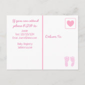 Vaches roses et Baby shower Pois Invitation (Dos)