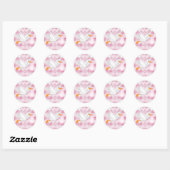 Vaches roses Stickers Baby shower cigogne rose (Feuille)
