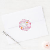 Vaches roses Stickers Baby shower cigogne rose (Enveloppe)