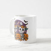 Vaches squelettes effrayantes mignonnes avec mug c (Devant gauche)