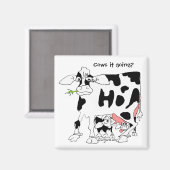 Vaches-tu ? Aimant frigo carré (Recto/Verso)