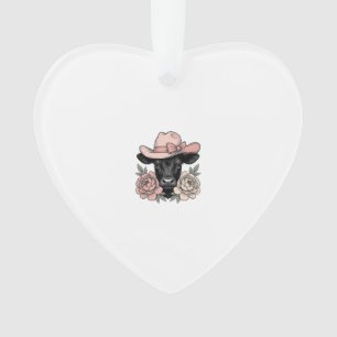 Vachette Cowgirl Rose avec Pivoines Vintage Vector