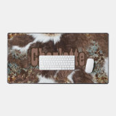 Vachette de l'Ouest rustique Nom en cuir Brown (Clavier et souris)