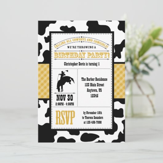 Vachette d'or Invitation d'anniversaire (Debout devant)