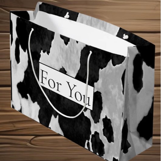 Vachette Noir n Blanc pour vous Grand sac cadeau