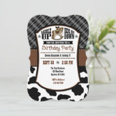 Vachette noire Plaid Cowboy Invitation d'anniversa (Debout devant)