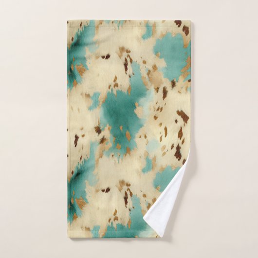 Vachure d'or blanc turquoise (Serviette à main)