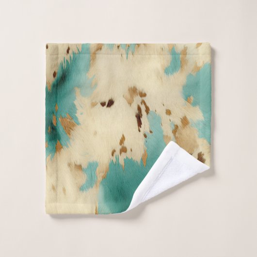 Vachure d'or blanc turquoise (Gant de toilette)