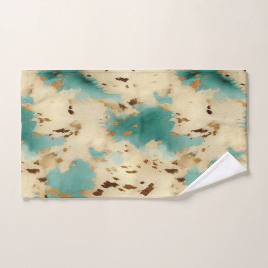 Vachure d'or blanc turquoise (Serviette à main)