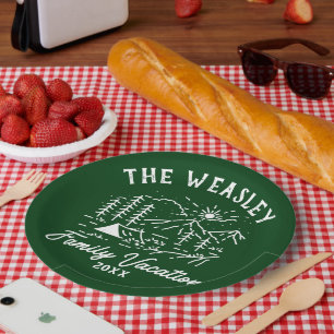 Vactuurreis van de Camping Family Papieren Bordje