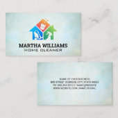 Vacuüm Broom Spray Cleaning Logo Visitekaartje (Voorkant / Achterkant)