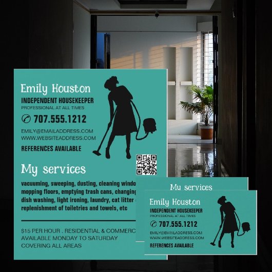 Vacuum Cleaner Silhouette, portier, maid Flyer