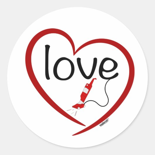 Vacuum Love Classic Round Sticker (Devant)