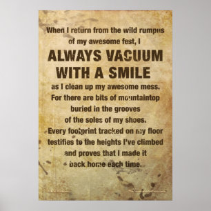 "VACUUM W/ SMILE" Poster génial (GRATITUDE)