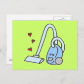 Vacuümreiniger met hart briefkaart (Voorkant / Achterkant)