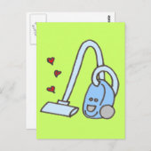 Vacuümreiniger met hart briefkaart (Voorkant / Achterkant)