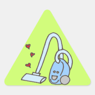 Vacuümreiniger met hart driehoek sticker