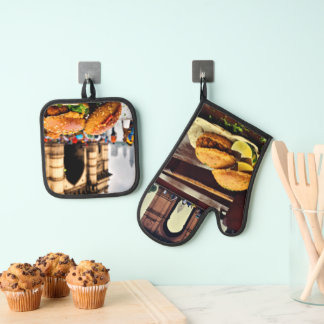 Vada Pav Bliss bij de Gateway of India in de regen Ovenwant & Pannenlap Set