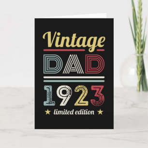  vader 1923 100th Birthday Gift Mannen Retro Kaart