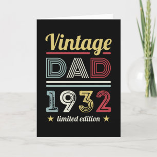  vader 1932 90th Birthday Gift Mannen Retro Kaart