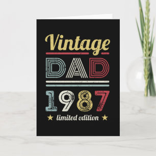 vader 1987 40th Birthday Gift Mannen Retro Kaart