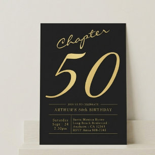 Vader 50ste verjaardag 50 jaar oud zwart goud fees kaart