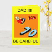 VADER 70E VERJAARDAG KAART (Gele Bloem)