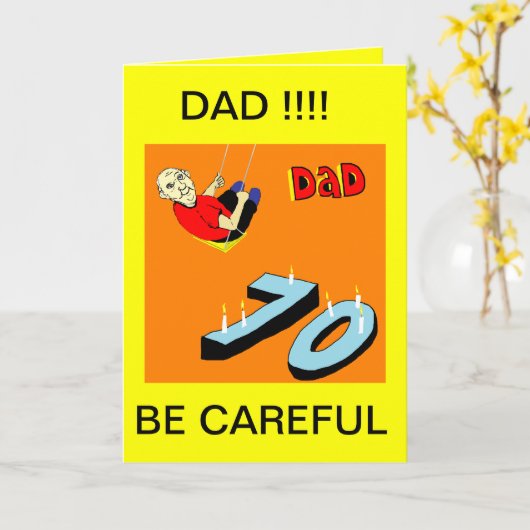 VADER 70E VERJAARDAG KAART (Gele Bloem)