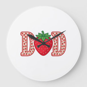 Vader Aardbei Lettering Vector Shirt Ontwerp_1 Grote Klok