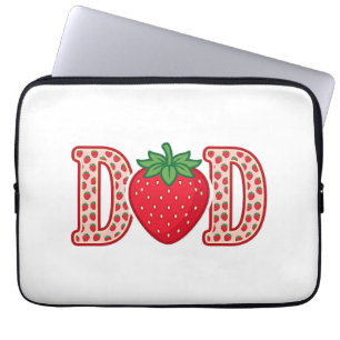 Vader Aardbei Lettering Vector Shirt Ontwerp_1 Laptop Sleeve