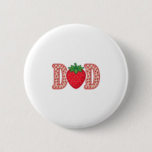 Vader Aardbei Lettering Vector Shirt Ontwerp_1 Ronde Button 5,7 Cm