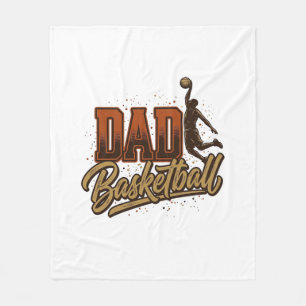 Vader Basketbal Vintage Gravure Shirt Ontwerp_1 Fleece Deken