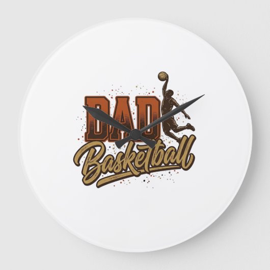 Vader Basketbal Vintage Gravure Shirt Ontwerp_1 Grote Klok (Voorkant)