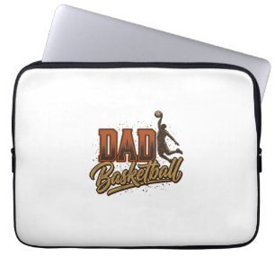Vader Basketbal Vintage Gravure Shirt Ontwerp_1 Laptop Sleeve