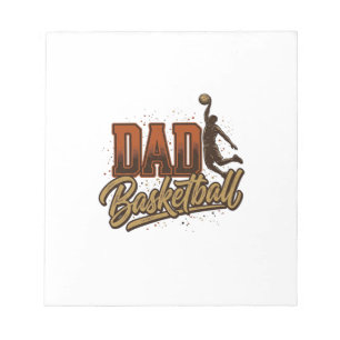 Vader Basketbal Vintage Gravure Shirt Ontwerp_1 Notitieblok