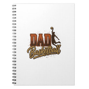 Vader Basketbal Vintage Gravure Shirt Ontwerp_1 Notitieboek