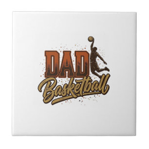 Vader Basketbal Vintage Gravure Shirt Ontwerp_1 Tegeltje