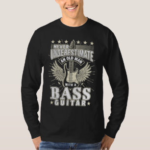 Vader Basspeler Papa Oude Man Basgitaar Elektrisch T-shirt