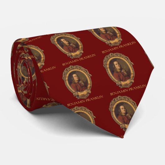 Vader Benjamin Franklin Portrait Stropdas (Opgerold)