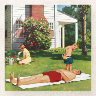 Vader bezoedelen glazen onderzetter