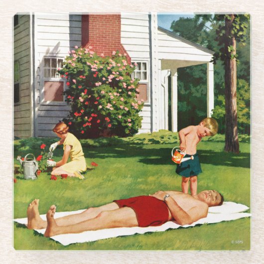 Vader bezoedelen glazen onderzetter (Voorkant)