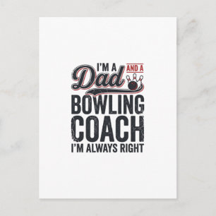 Vader Bowling Coach Altijd Gelijk Vintage Shirt On Briefkaart