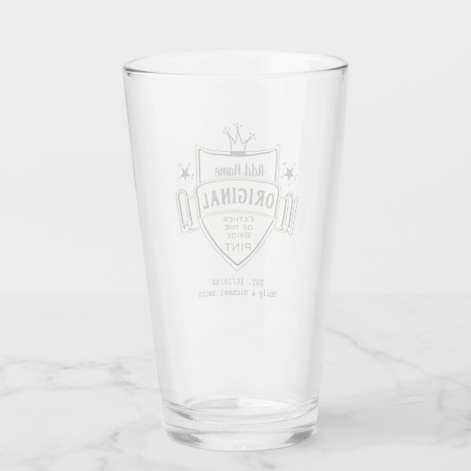 VADER BRUID - Gepersonaliseerde Groomsmen PINT GLA Glas (Achterkant)