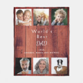 Vader bruin hout fotocollage fleece deken (Voorkant)