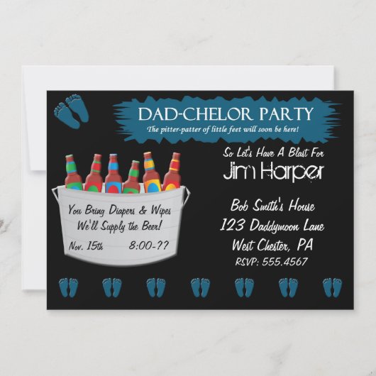 Vader-chelor Diaper Keg Party uitnodigingen (Voorkant)