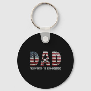 Vader de beschermer held legende Amerikaanse vlag Sleutelhanger