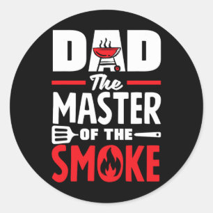 Vader, de meester van de rook Vaderdag BBQ Ronde Sticker