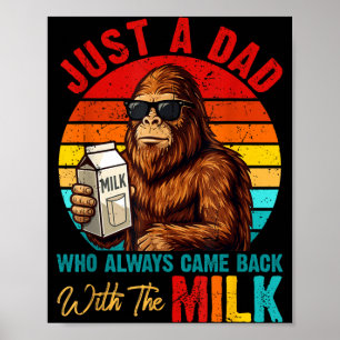 Vader die terugkwam met melk bigfoot vaderdag poster