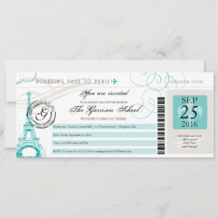 Vader Dochter Dans Parijs Boarding Pass Kaart